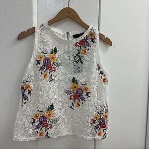 New Look Embroidered Lace Tank Top